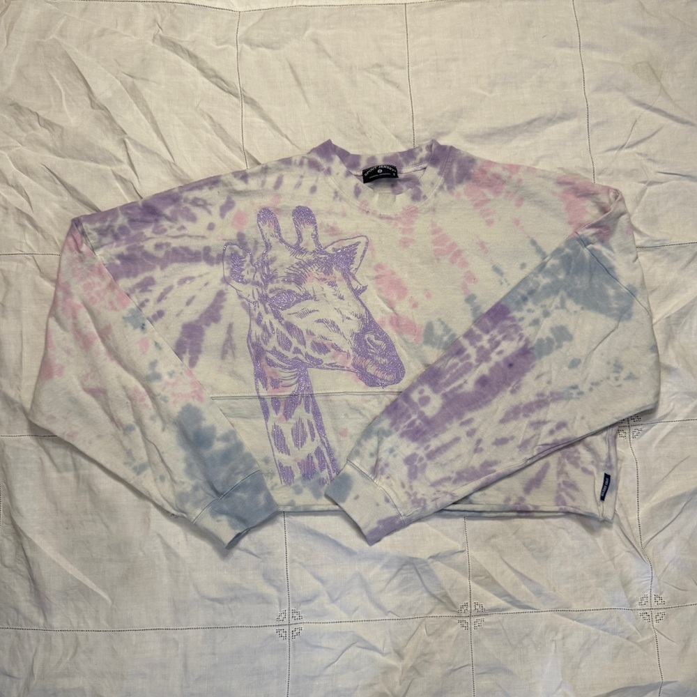 Spirit Jersey Tie-Dye Giraffe Sweatshirt size S